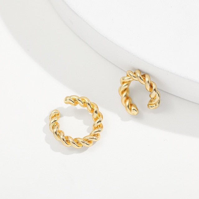 Bohemia Stackable C Shaped CZ Rhinestone Small Earcuffs Clip