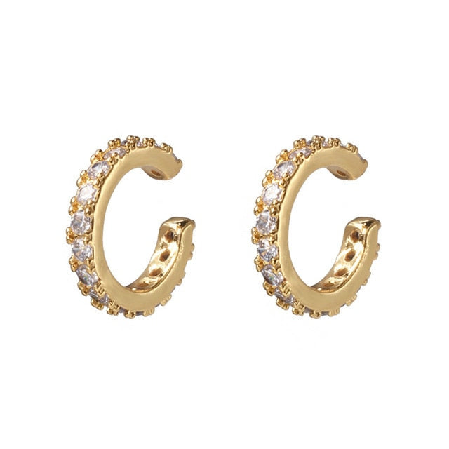Bohemia Stackable C Shaped CZ Rhinestone Small Earcuffs Clip