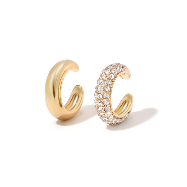 Trendy Pearl Clip on Earrings Earcuffs