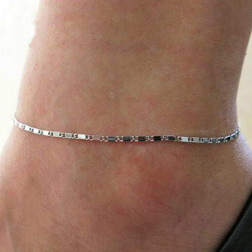 925 stamped silver plated  two line ball beads mix design anklet for women girl