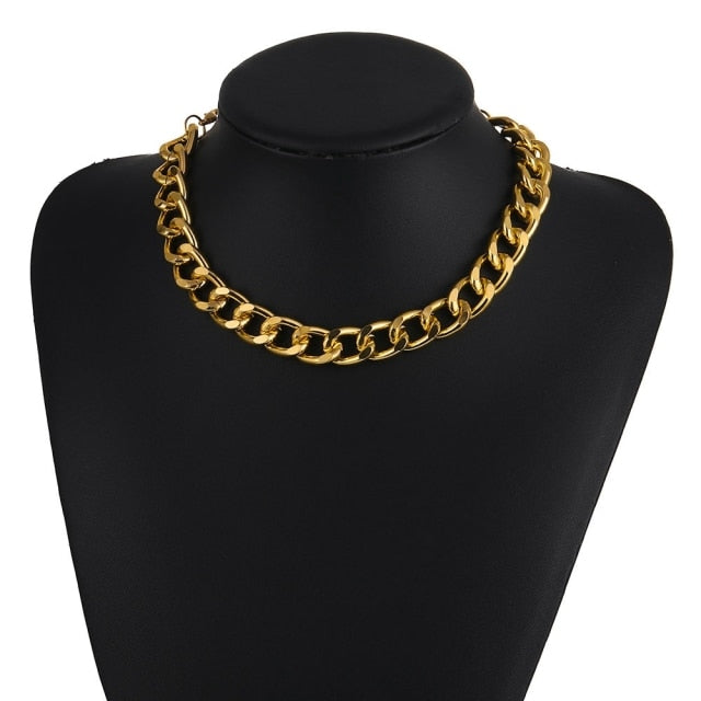 Vintage Multi-layer Gold Chain Choker Necklace