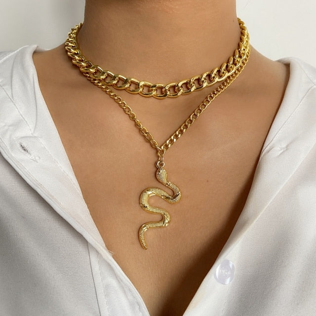 Vintage Multi-layer Gold Chain Choker Necklace