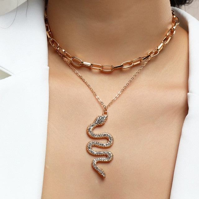Vintage Multi-layer Gold Chain Choker Necklace