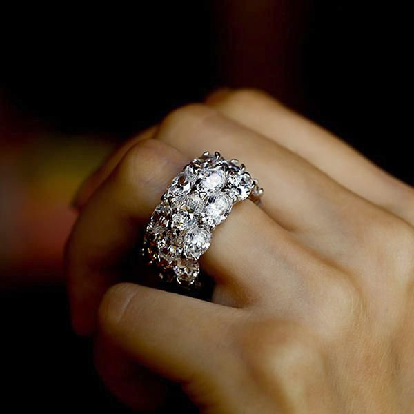 Anillos de boda para mujer con circonita cúbica ovalada
