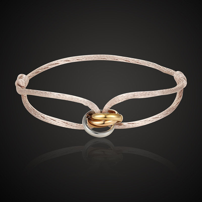 Simple three stainless steel circle combination women's bracelet