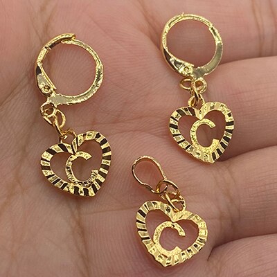 26 Initial Gold Color Love Letters Jewelry Sets