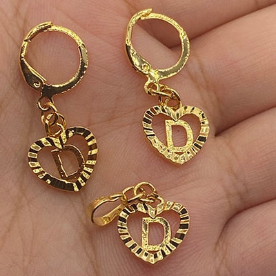 26 Initial Gold Color Love Letters Jewelry Sets
