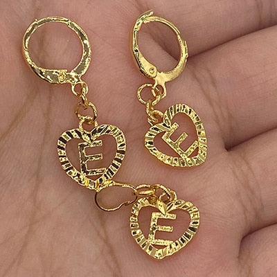 26 Initial Gold Color Love Letters Jewelry Sets