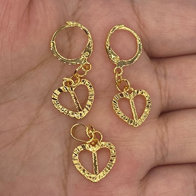 26 Initial Gold Color Love Letters Jewelry Sets
