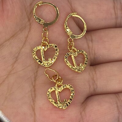 26 Initial Gold Color Love Letters Jewelry Sets