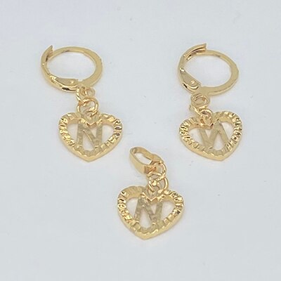 26 Initial Gold Color Love Letters Jewelry Sets