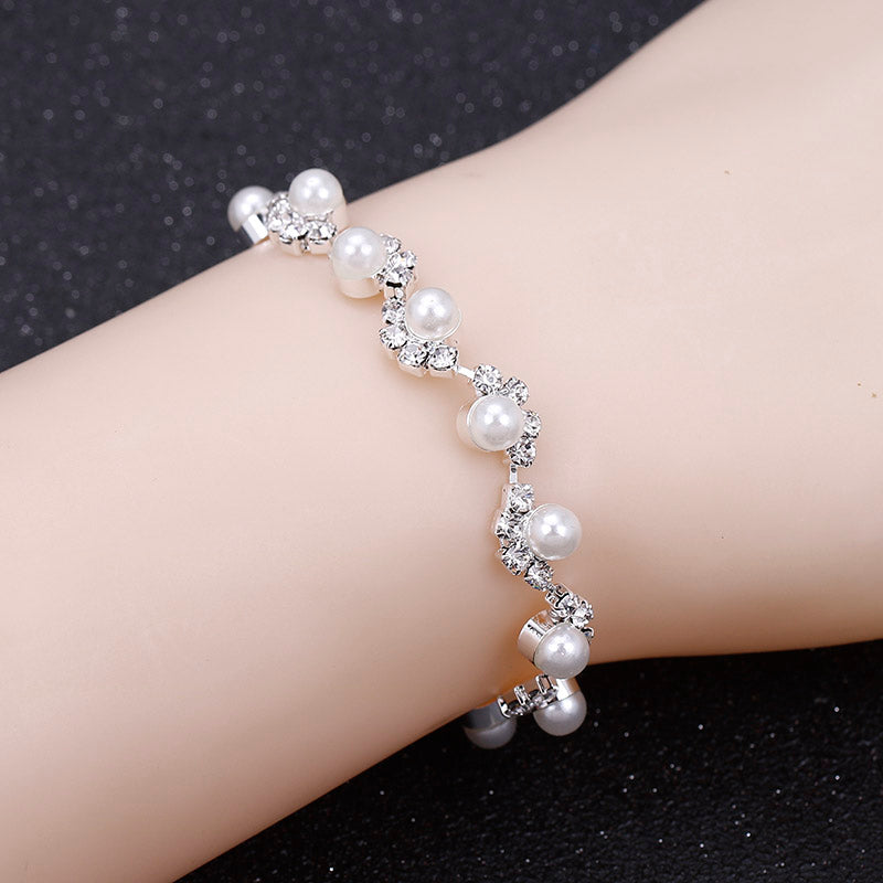 Fashion Simulated Pearl Crystal Bridal Jewelry Sets