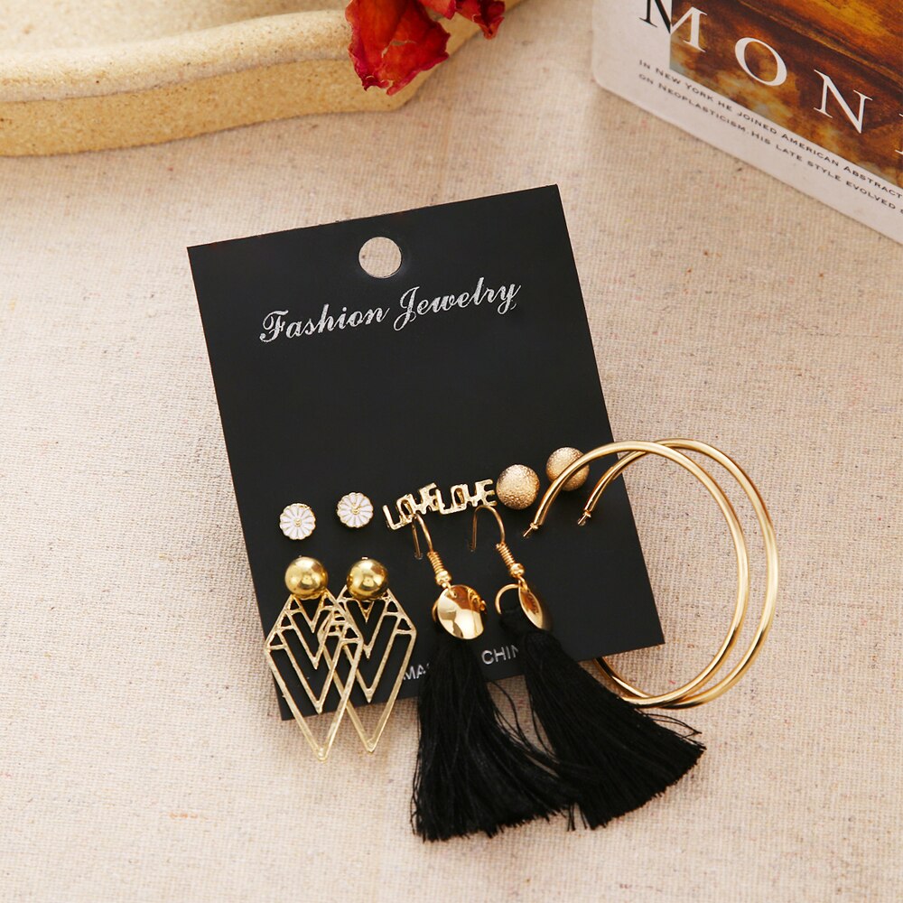 12 Pairs/Set Women's Earrings Pearl Earrings