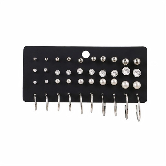 12 Pairs/Set Women's Earrings Pearl Earrings