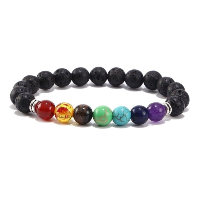 7 Chakra Rainbow Stone tree of life Pendant Necklace  bracelet set