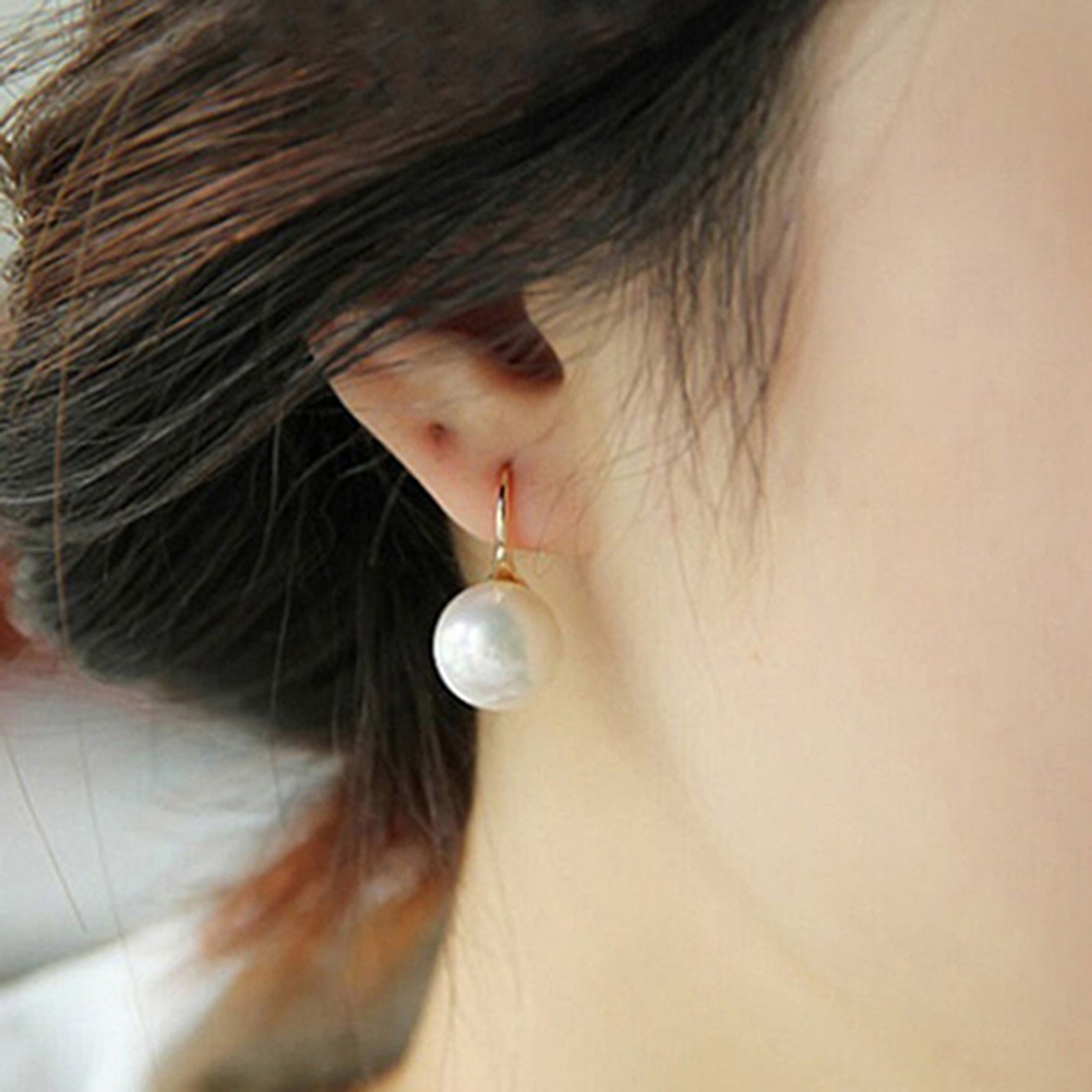 Women Earrings Imitation Pearls Ball Hook Earring
