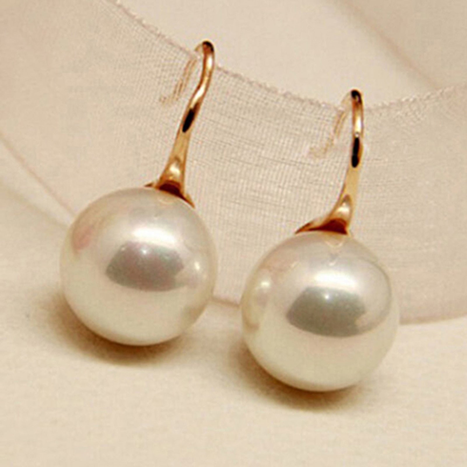 Women Earrings Imitation Pearls Ball Hook Earring