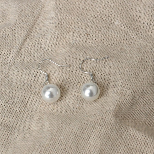 Women Earrings Imitation Pearls Ball Hook Earring