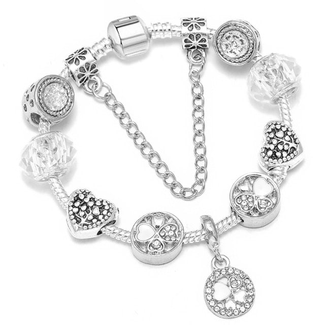Vintage Silver Color Charms Bracelets for Women