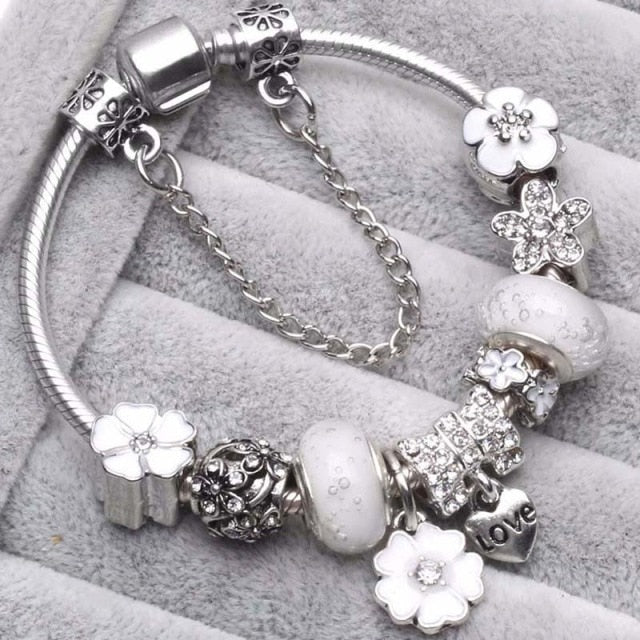 Vintage Silver Color Charms Bracelets for Women