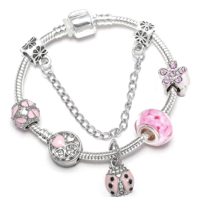 Vintage Silver Color Charms Bracelets for Women