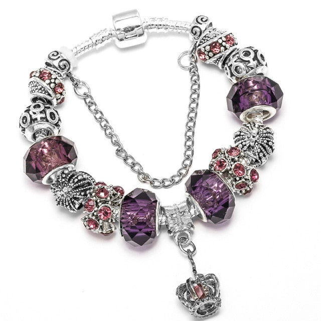 Vintage Silver Color Charms Bracelets for Women