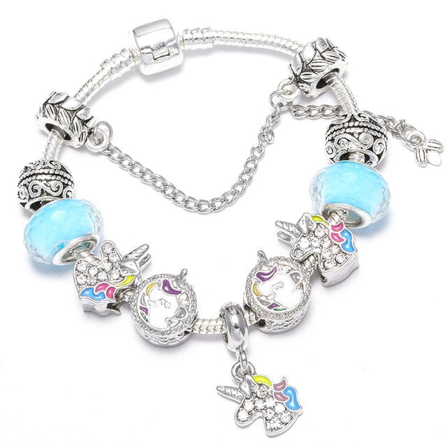 Vintage Silver Color Charms Bracelets for Women