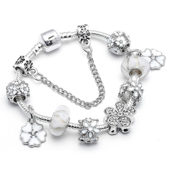 Vintage Silver Color Charms Bracelets for Women