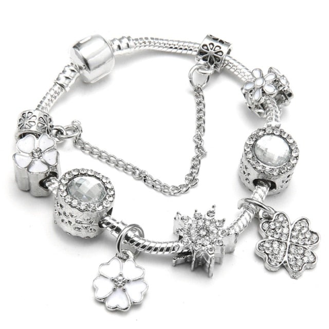 Vintage Silver Color Charms Bracelets for Women