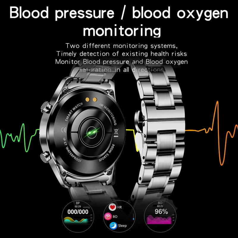IP68 Waterproof Sports Fitness Tracker Clock Activity Heart Rate Blood Pressure Watch Men