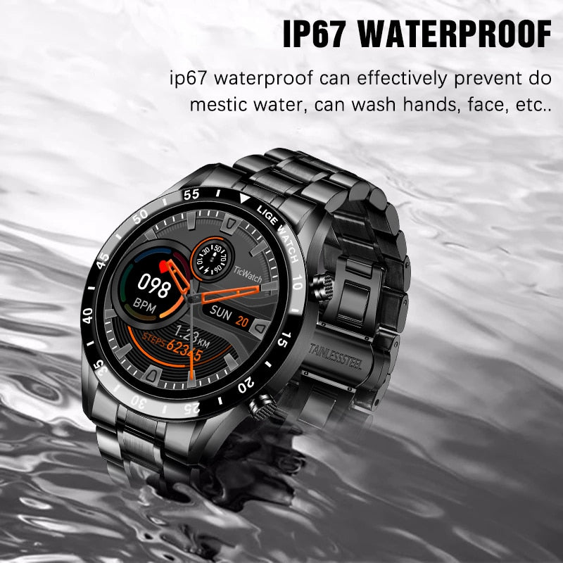 IP68 Waterproof Sports Fitness Tracker Clock Activity Heart Rate Blood Pressure Watch Men