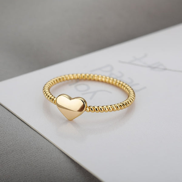 New Fashion Gold Color Heart Shaped Wedding Rings