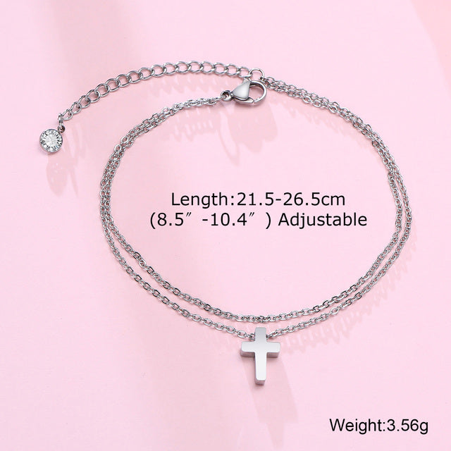 Anklet For Men,Men Anklet With Cross Charm