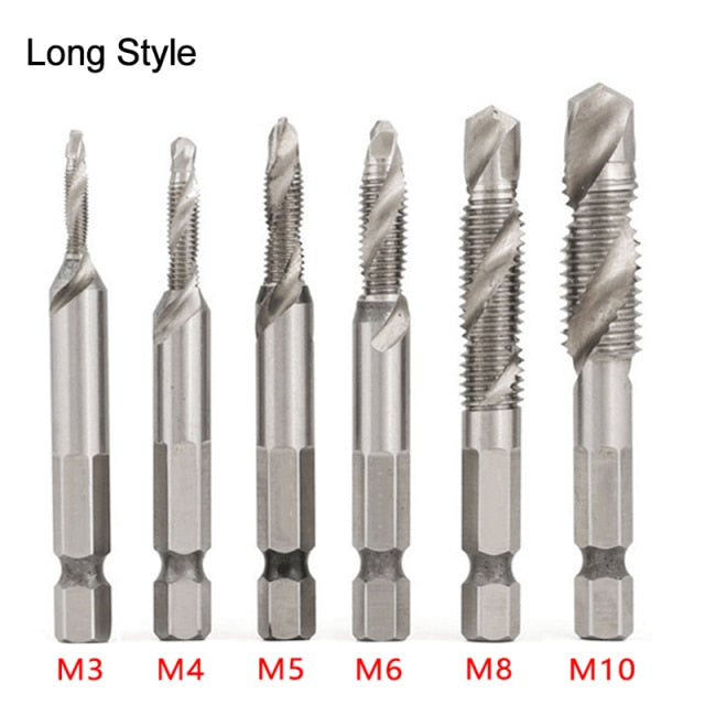 6PCS HSS Screw Thread   Tap Drill Bit set