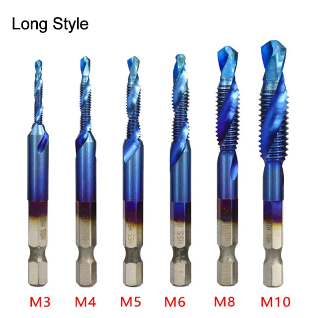 6PCS HSS Screw Thread   Tap Drill Bit set