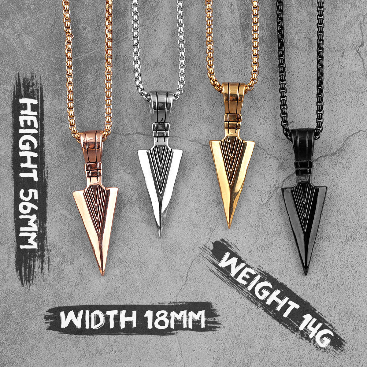 Sparta Spearhead Long Men Necklaces Pendants