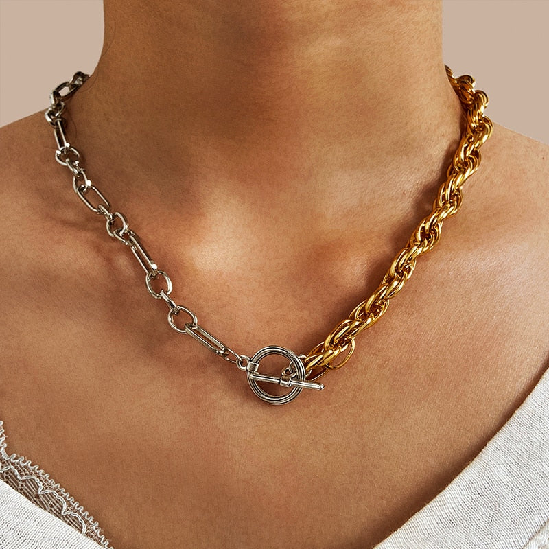 Trendy Gold Thick Chain Necklace