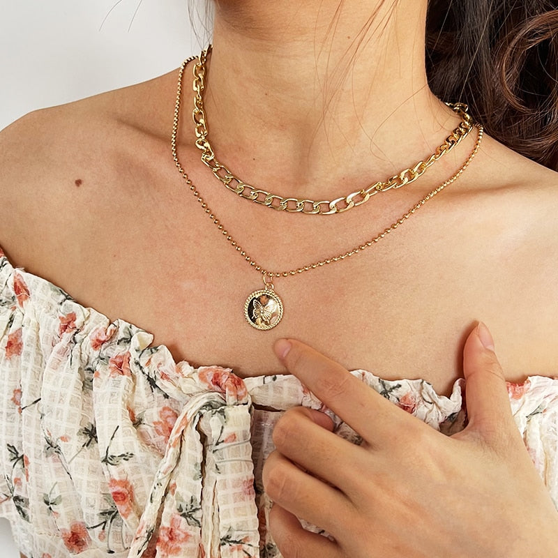 Trendy Gold Thick Chain Necklace