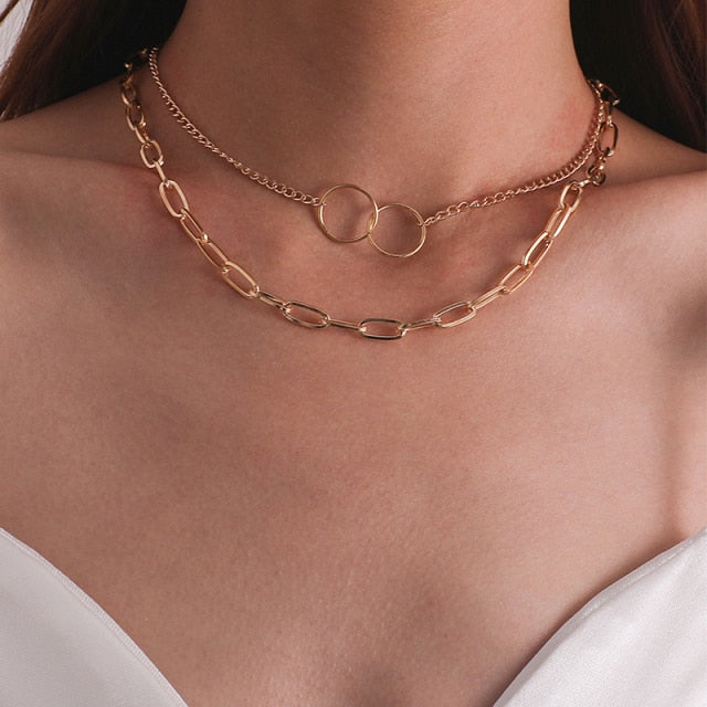 Trendy Gold Thick Chain Necklace