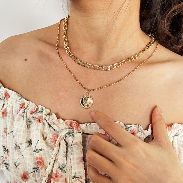 Trendy Gold Thick Chain Necklace