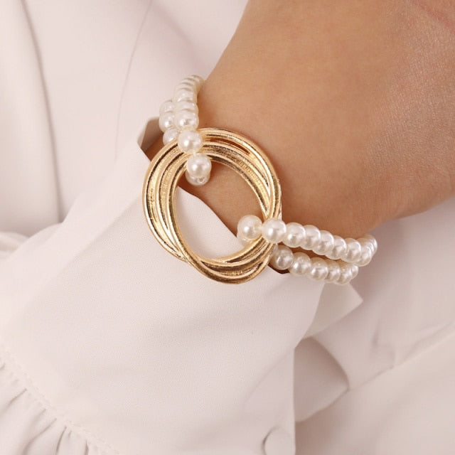 Fashion Punk Curb Cuban Chain Bracelets Set