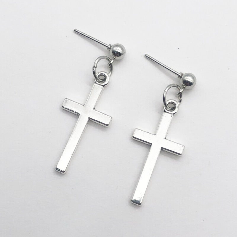 Fashion  Cross Pendant Cartilage Drop Dangle Earrings