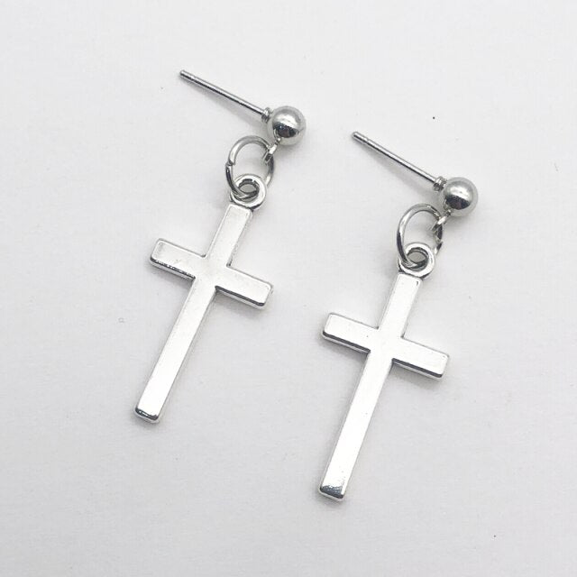 Fashion  Cross Pendant Cartilage Drop Dangle Earrings