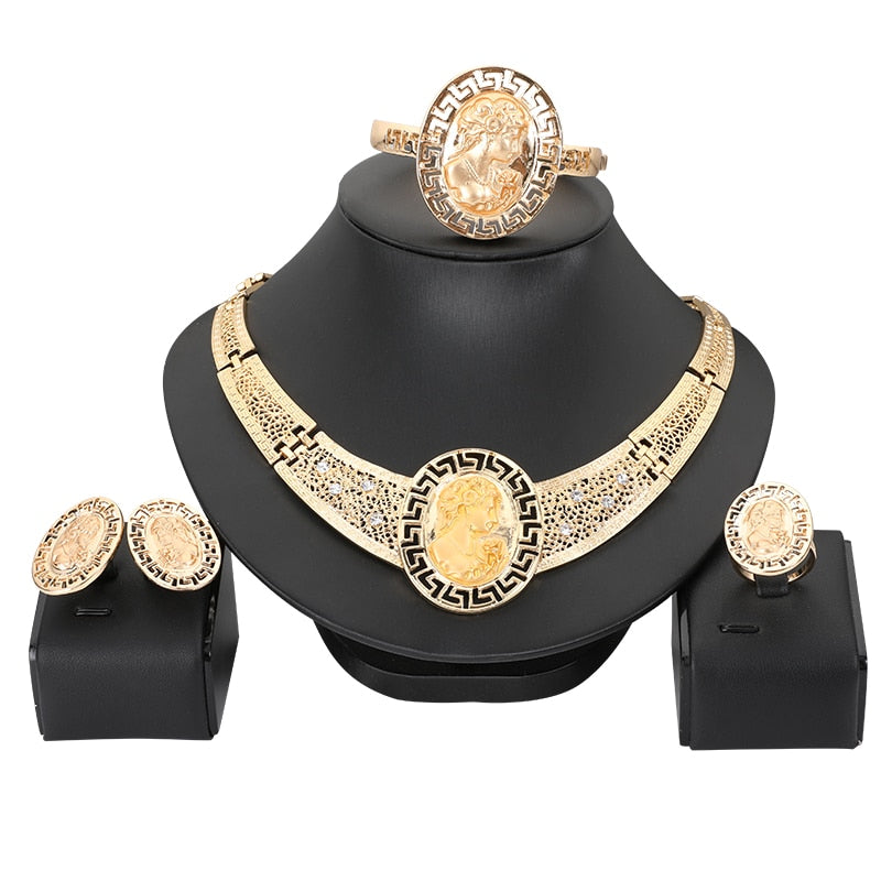 Africa Party Necklace ring earrings bracelet set
