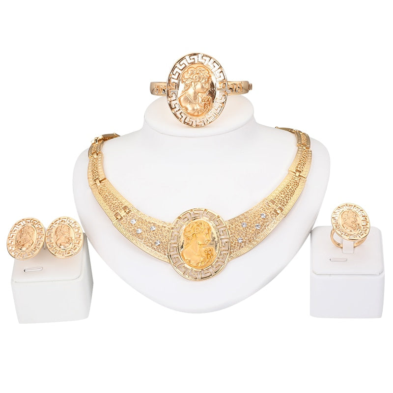 Africa Party Necklace ring earrings bracelet set