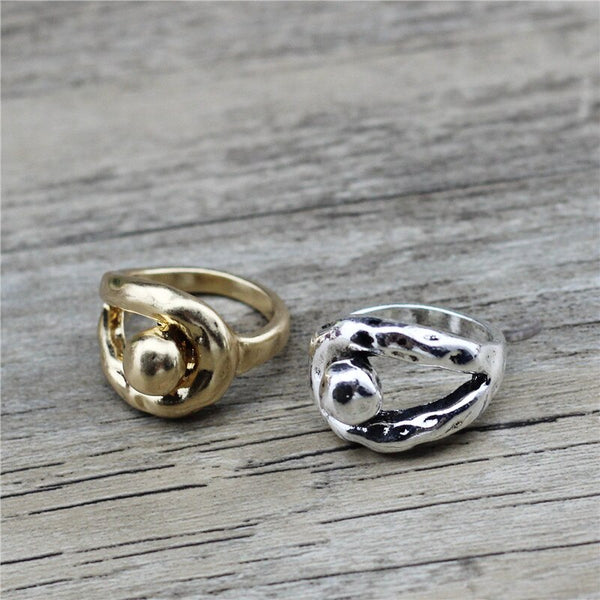 Gold/Ancient Silver Color Wedding For Women Men Promise Ring