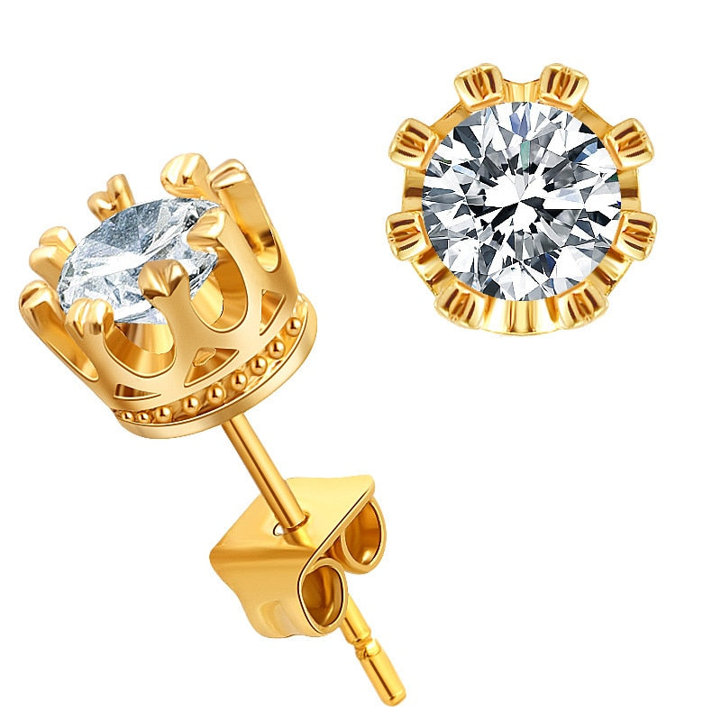 Fashion New Stainless Steel Acrylic Crystal Stud Earrings