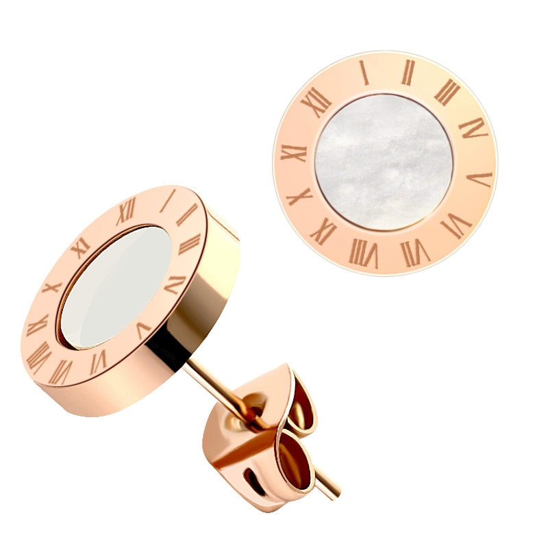 Fashion New Stainless Steel Acrylic Crystal Stud Earrings