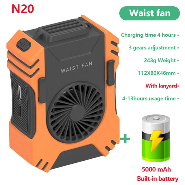 Rechargeable Mini Hanging Waist Fan Clip fans