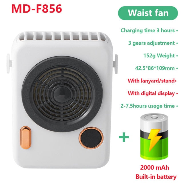 Rechargeable Mini Hanging Waist Fan Clip fans